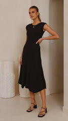 Seona Knit Midi Dress - Black
